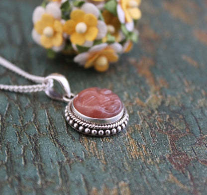 Peach Moonstone Necklace