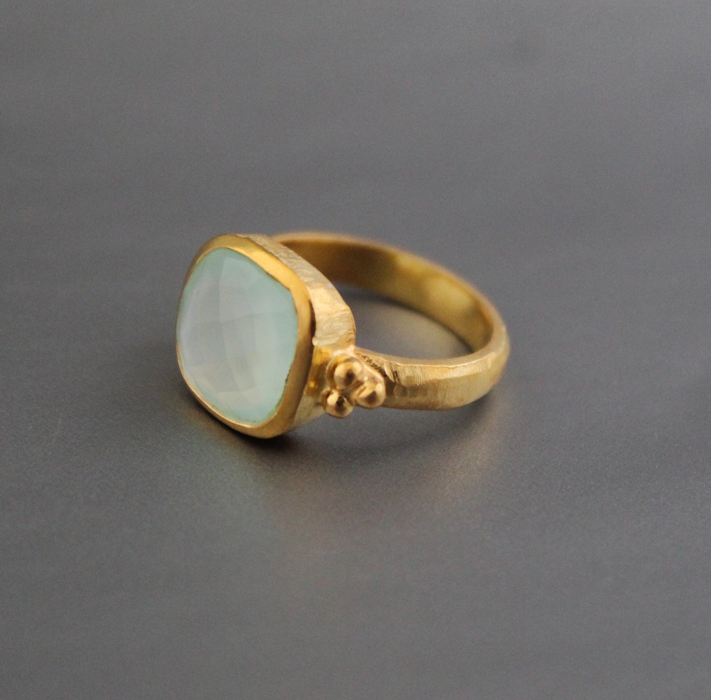 Aqua Chalcedony Ring