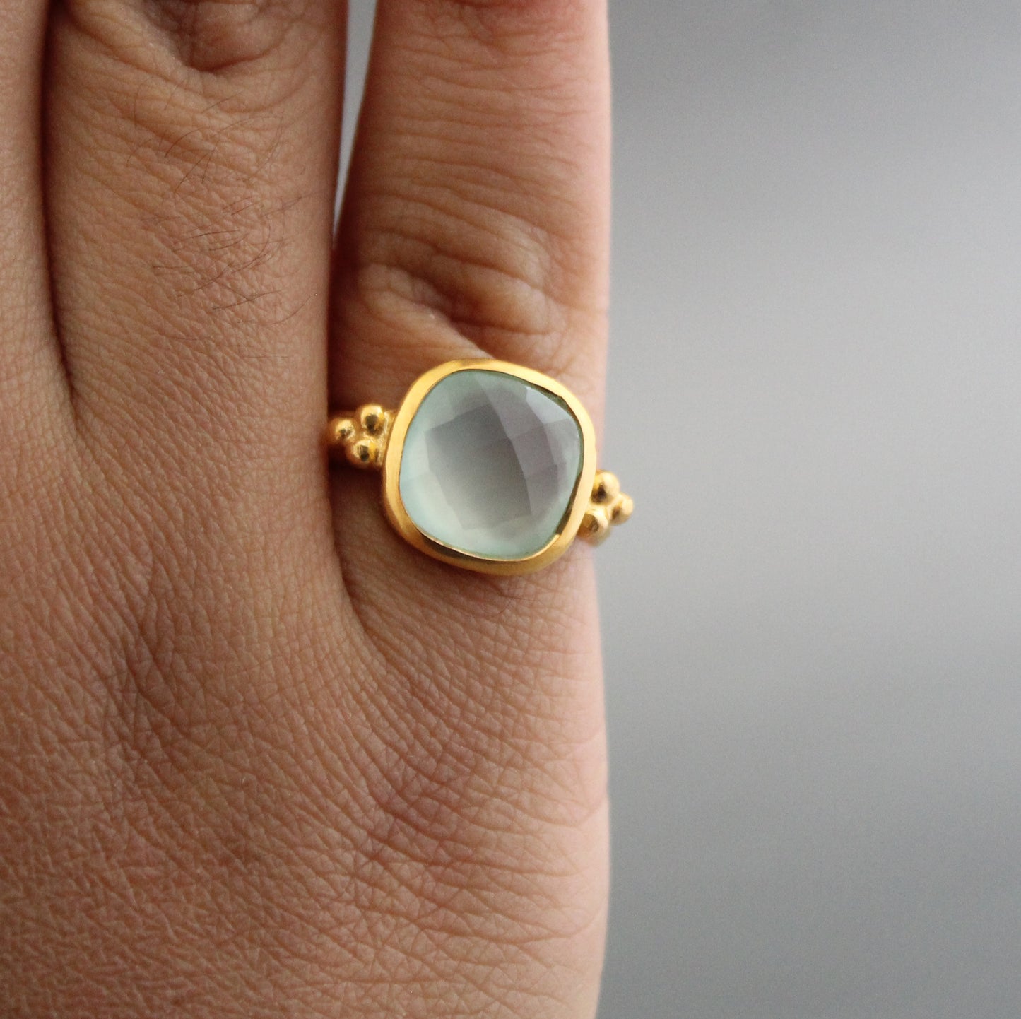 Aqua Chalcedony Ring