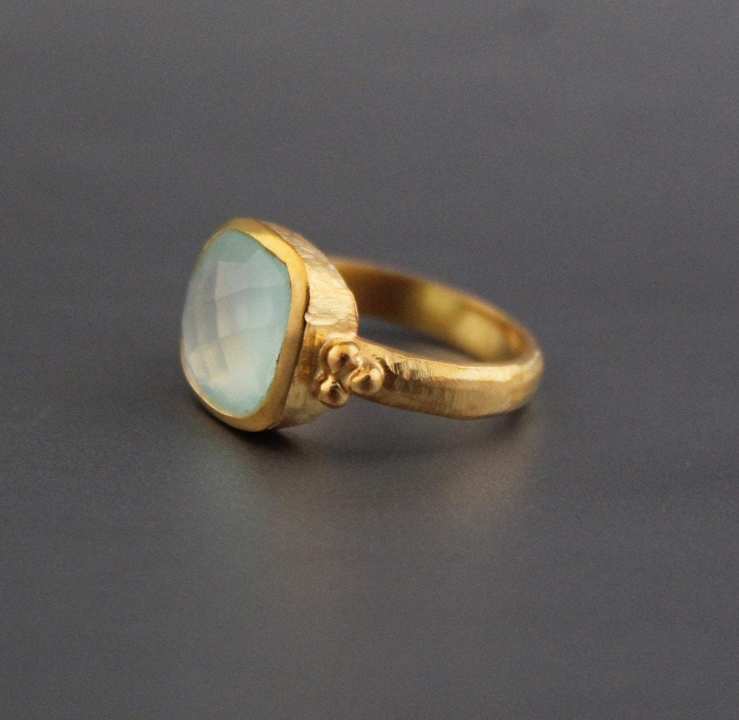 Aqua Chalcedony Ring