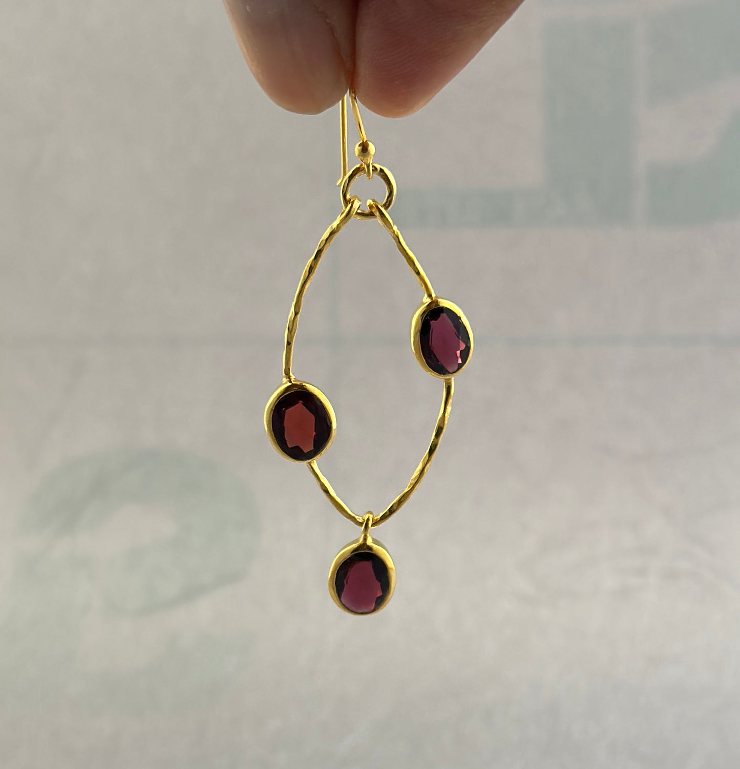 Garnet Earrings, Wedding Earrings