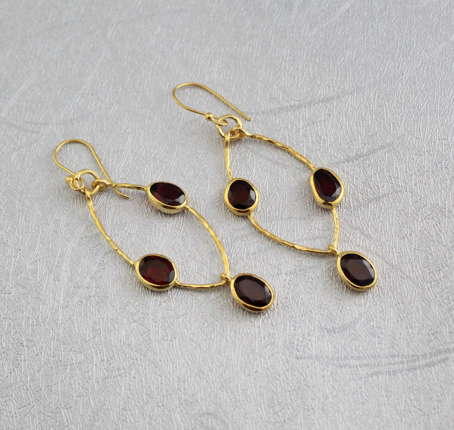 Garnet Earrings, Wedding Earrings