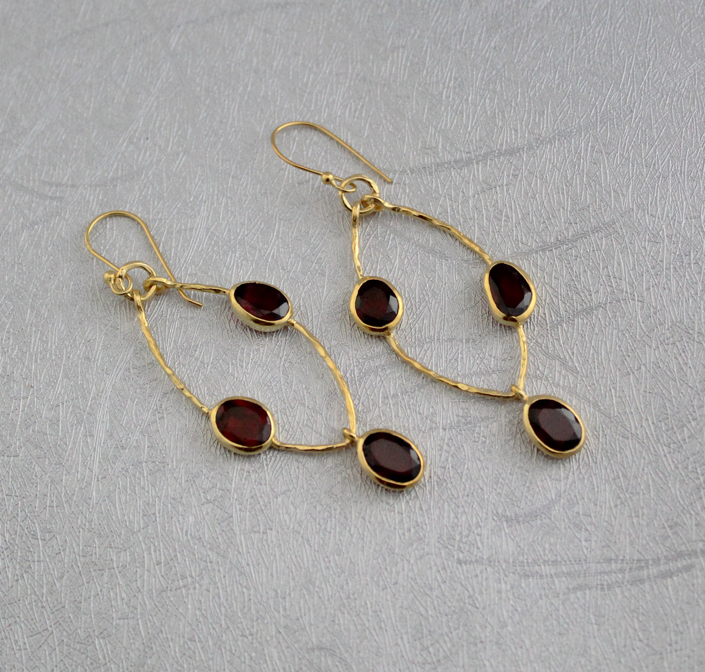 Garnet Earrings, Wedding Earrings