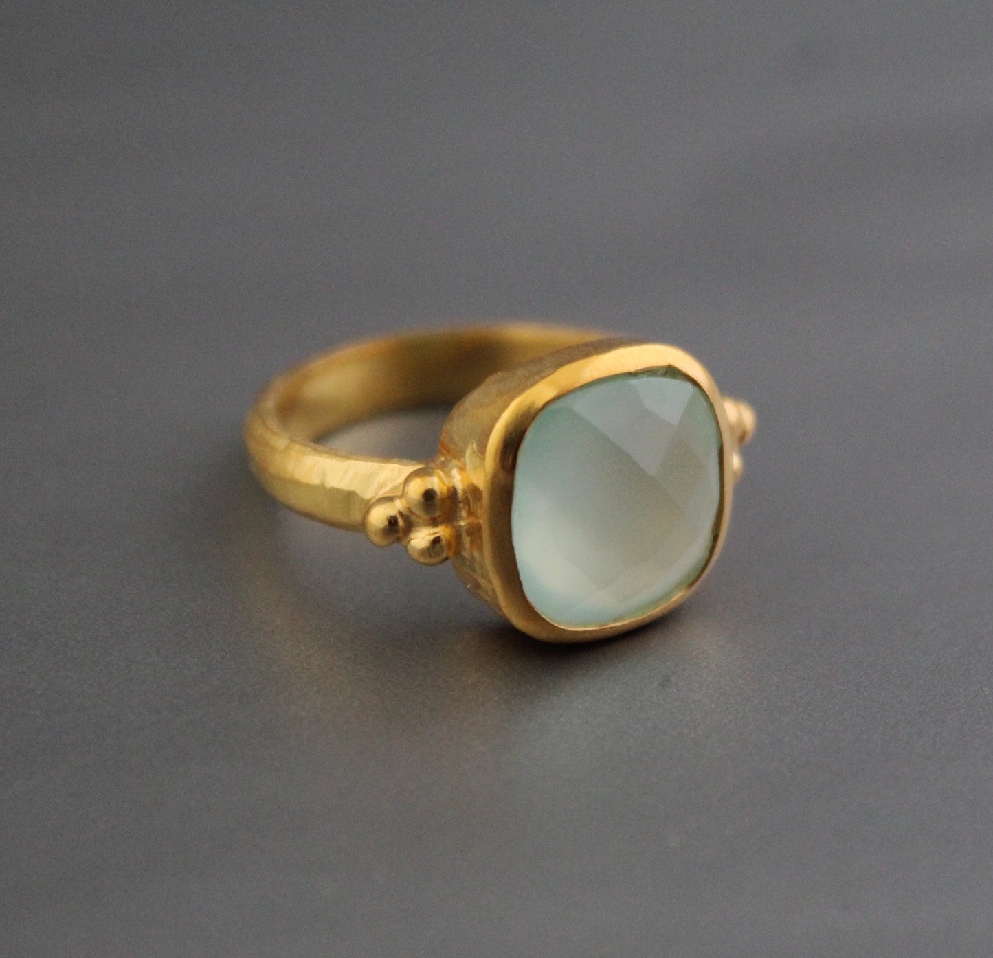 Aqua Chalcedony Ring