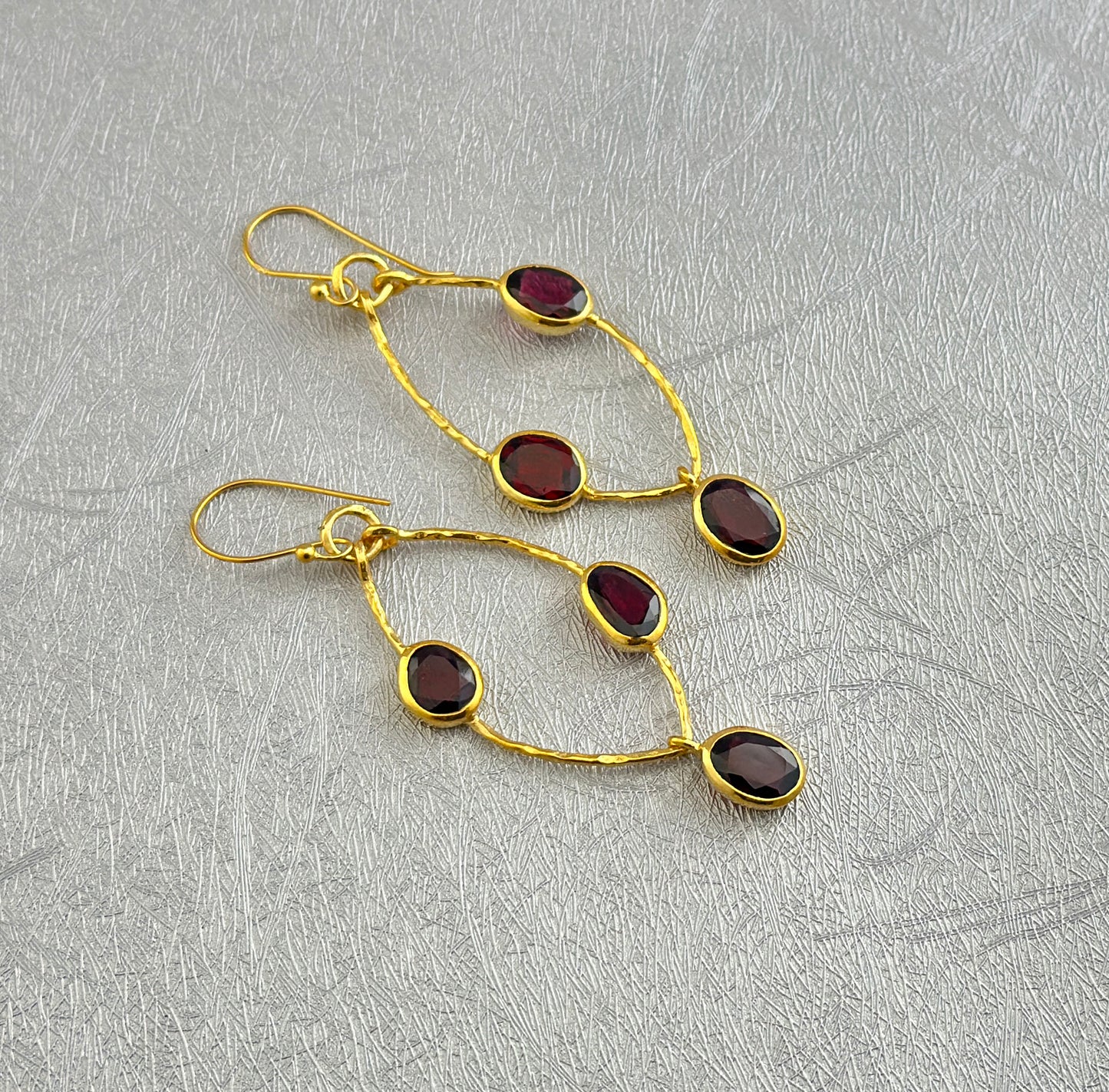 Garnet Earrings, Wedding Earrings