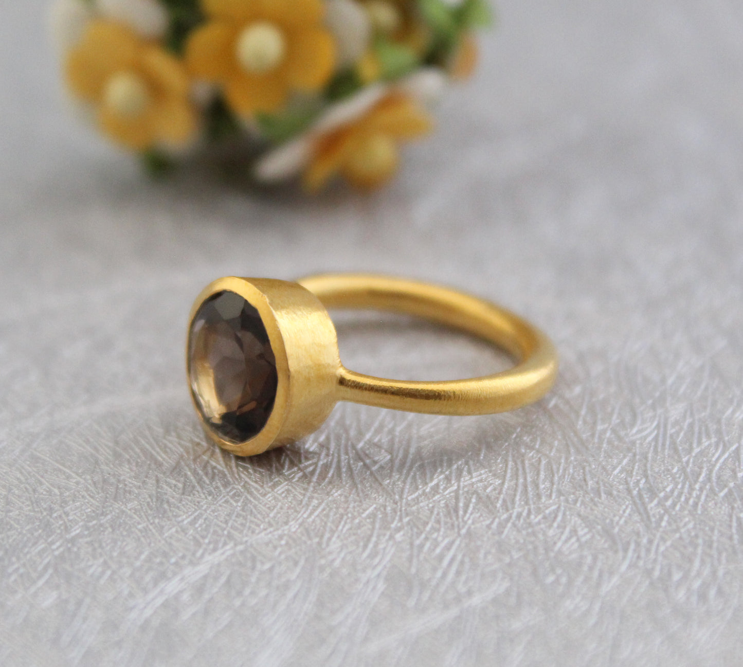 Smokey Quartz Stacking Ring