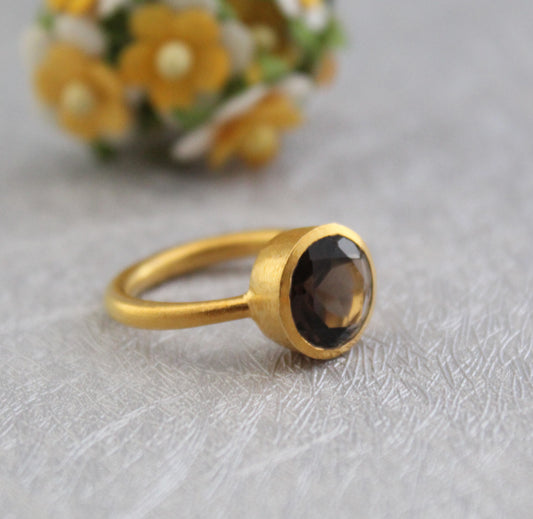 Smokey Quartz Stacking Ring