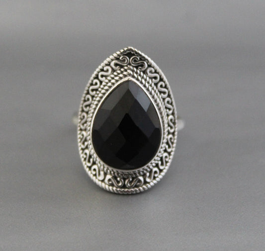 Natural Black Onyx Ring