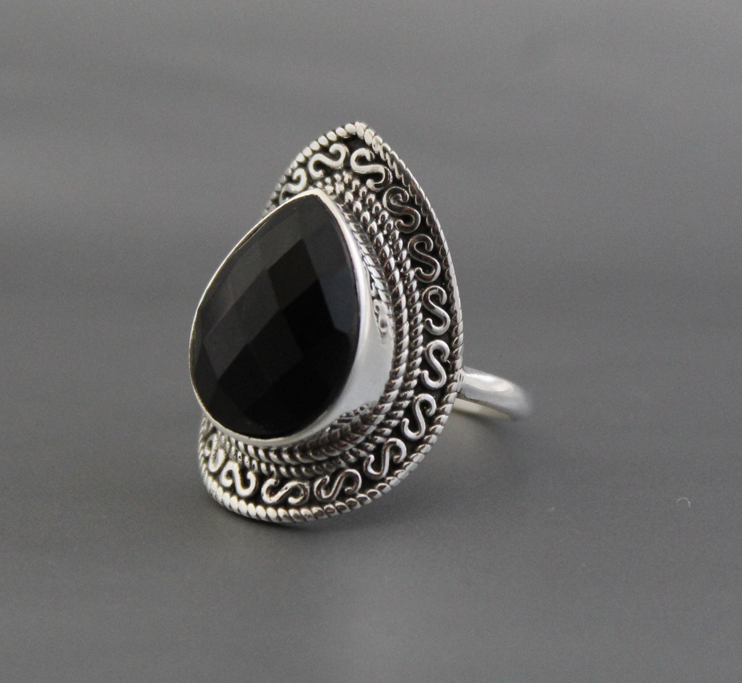 Natural Black Onyx Ring