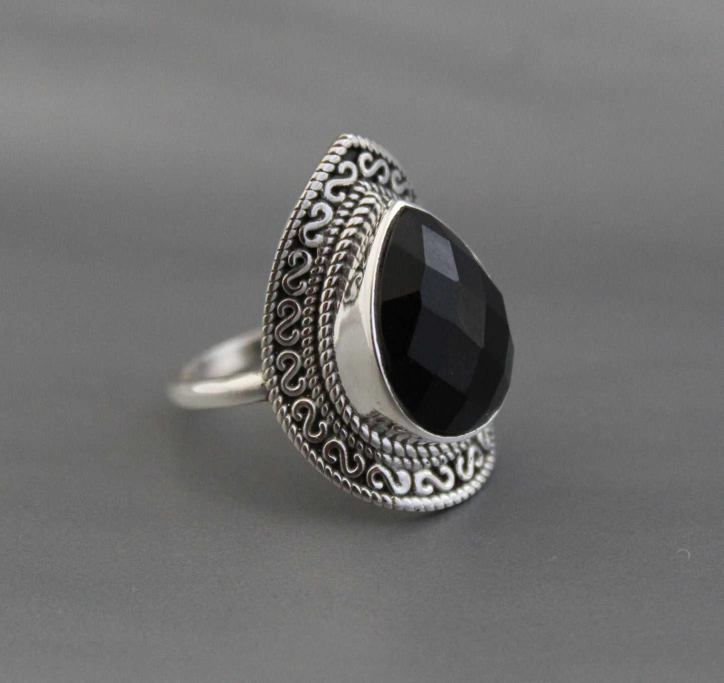 Natural Black Onyx Ring