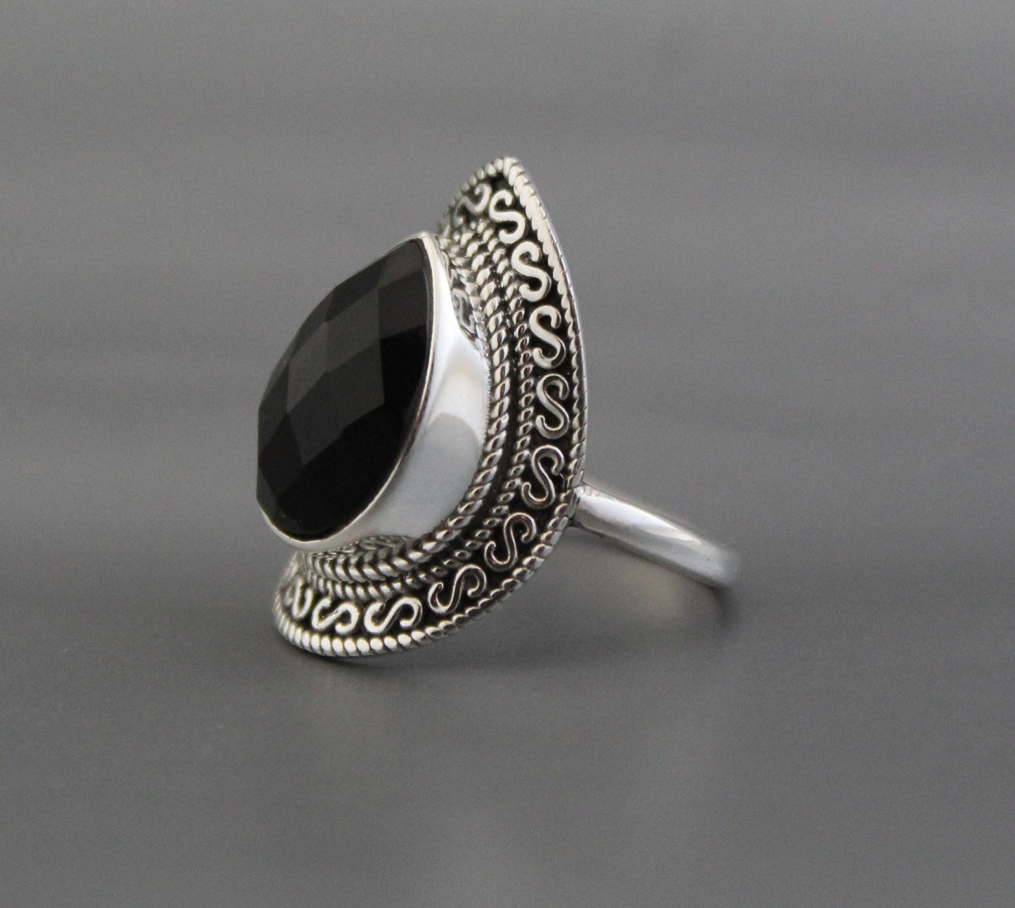 Natural Black Onyx Ring