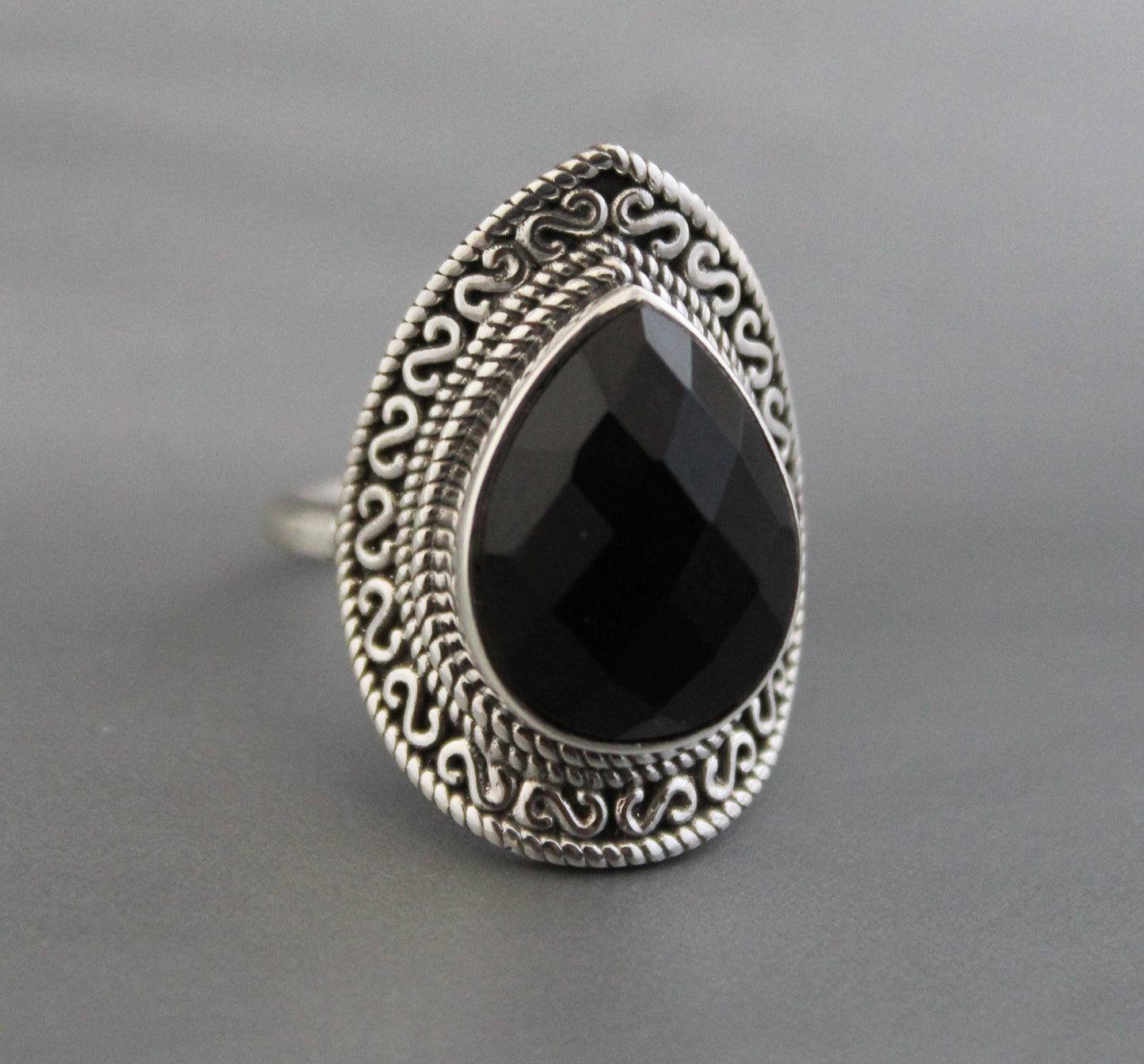 Natural Black Onyx Ring