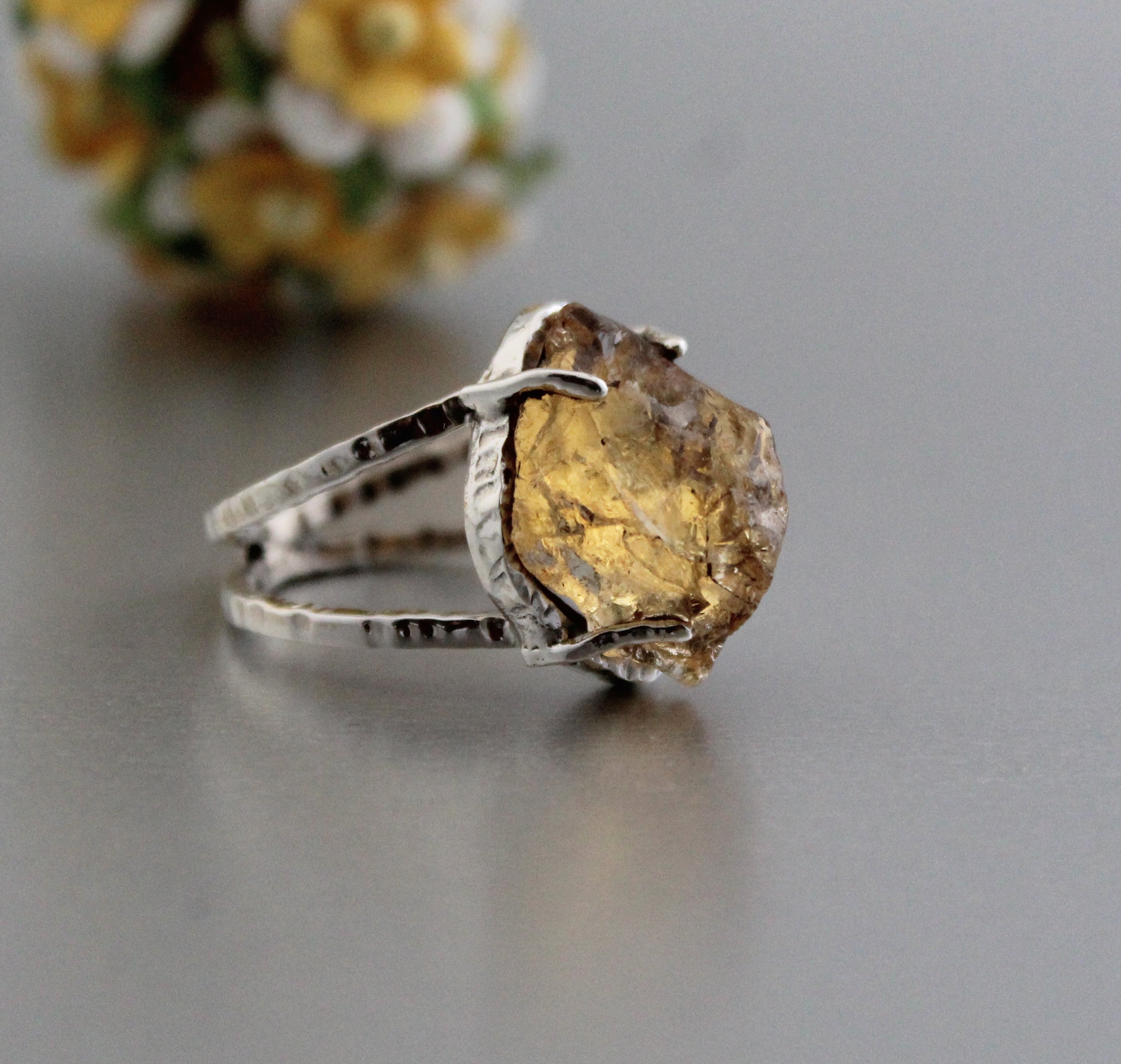 Raw Citrine Ring