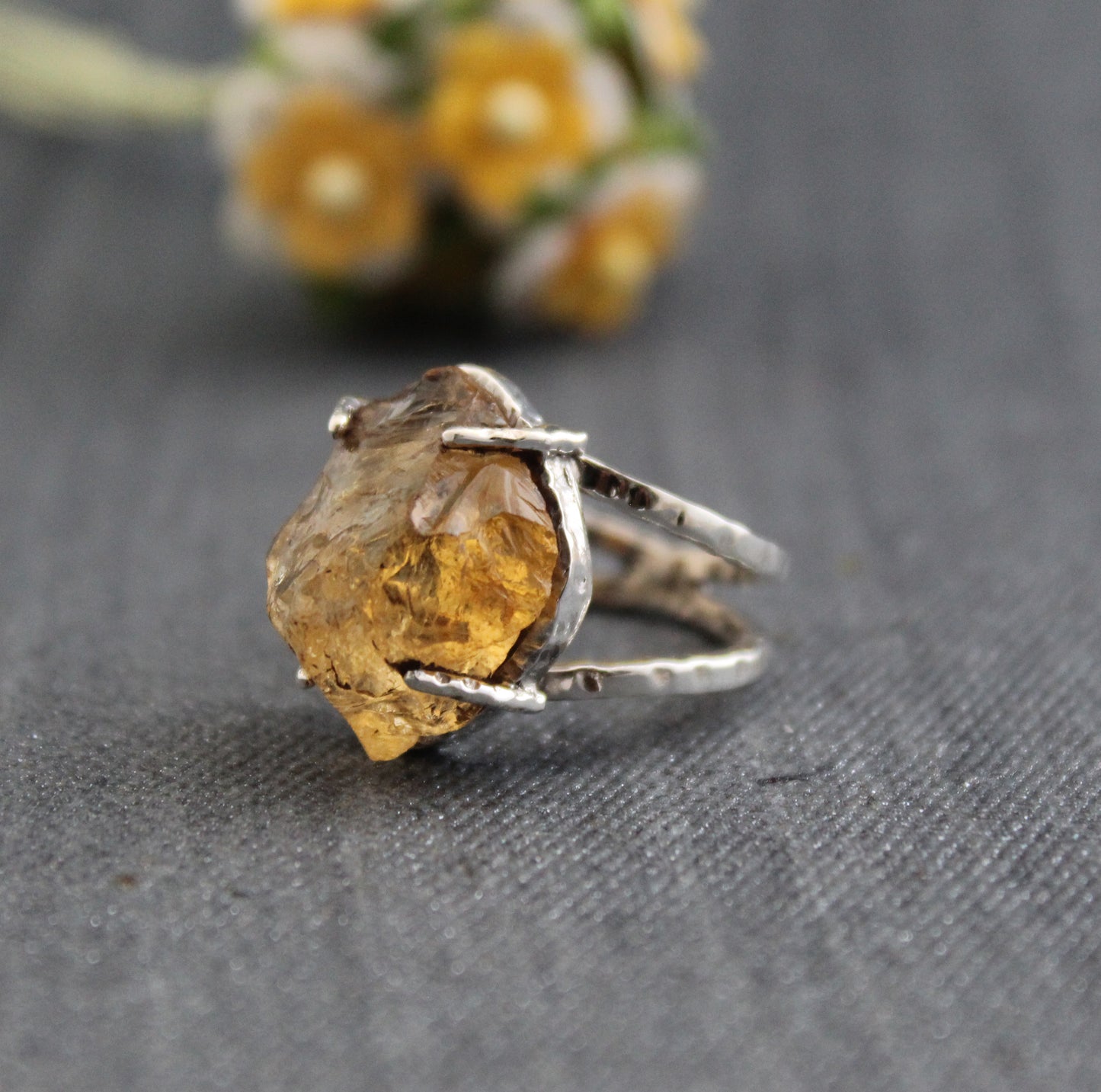 Raw Citrine Ring