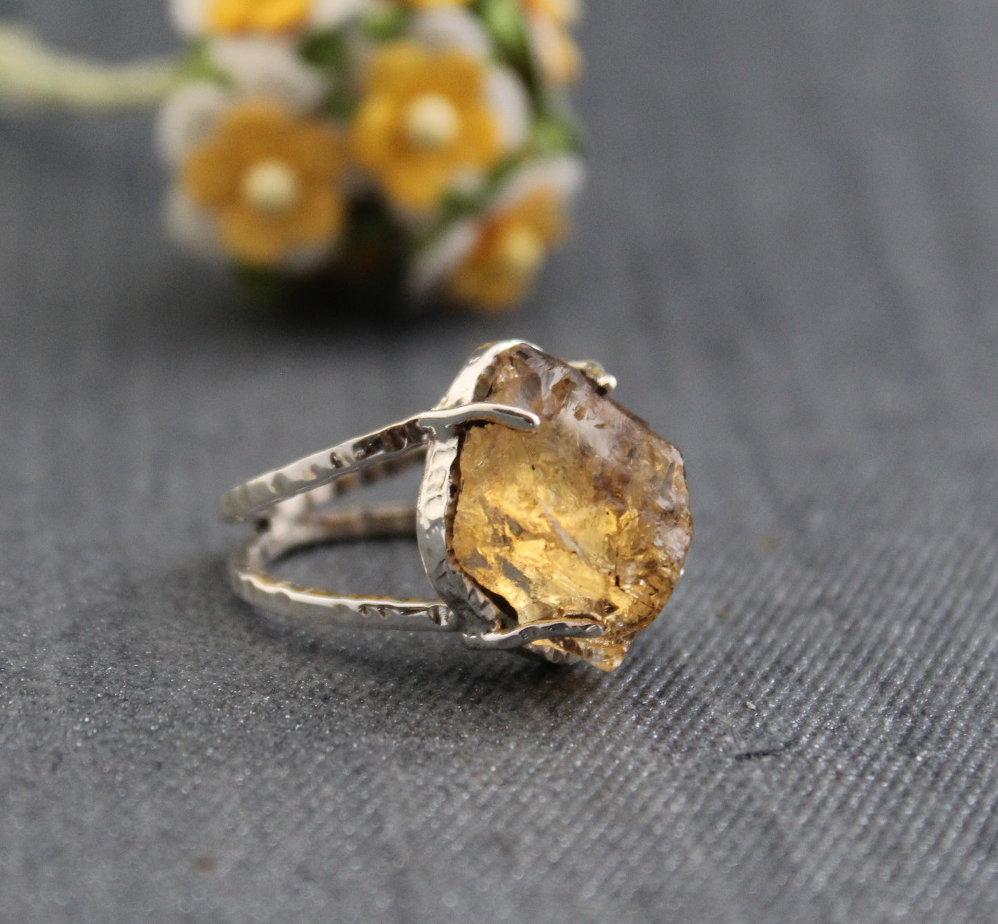 Raw Citrine Ring