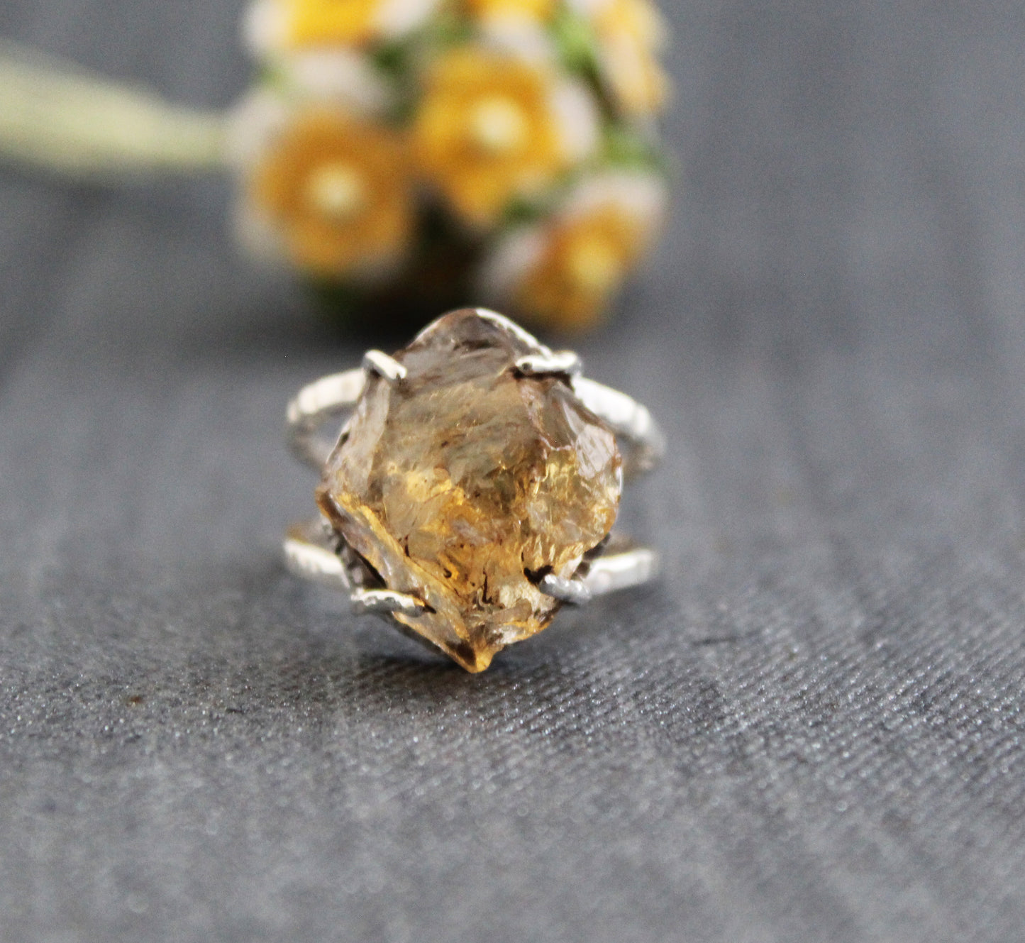 Raw Citrine Ring