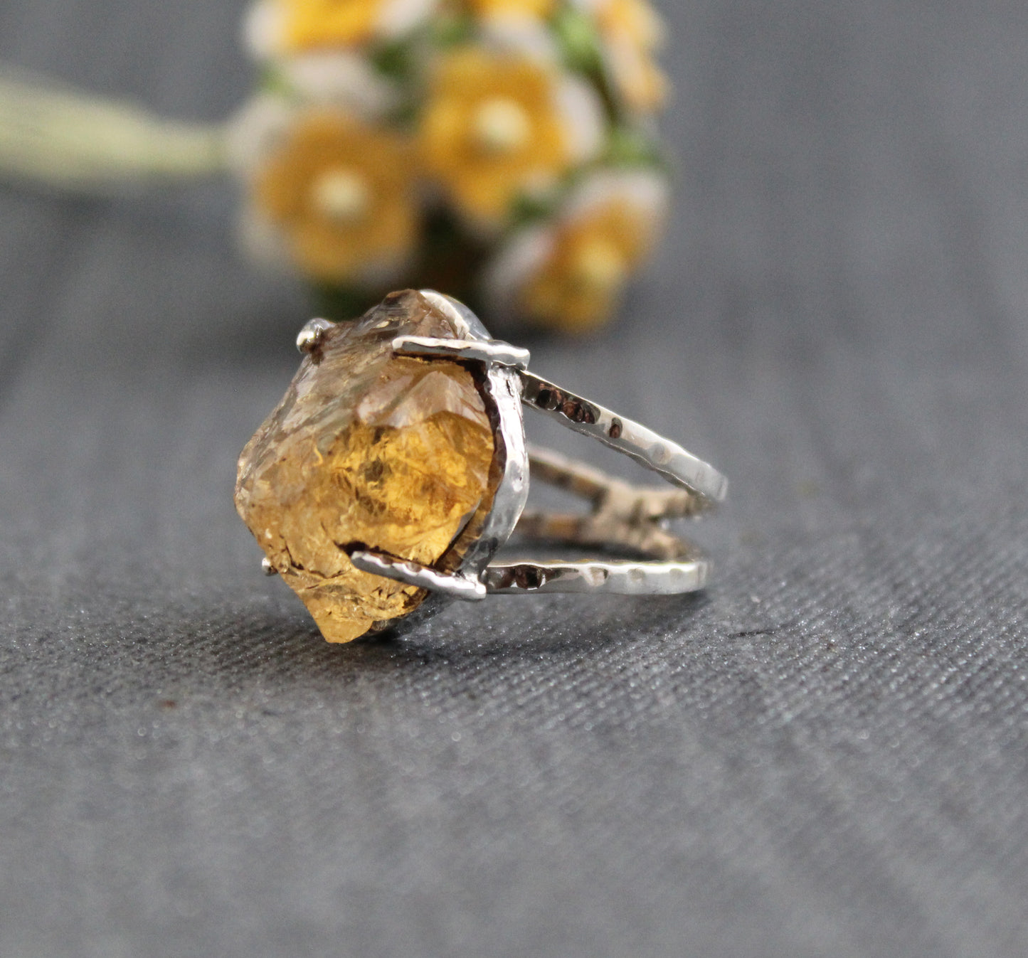 Raw Citrine Ring