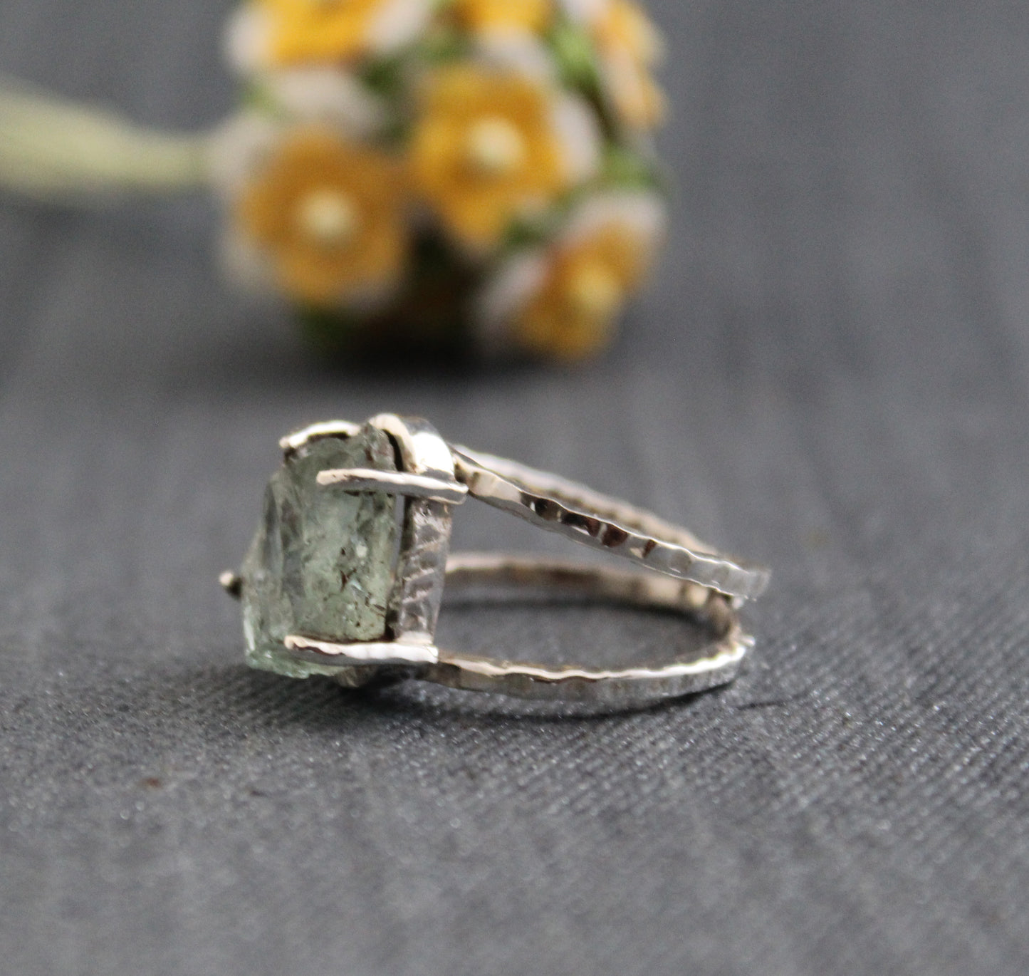 Raw Aquamarine Ring