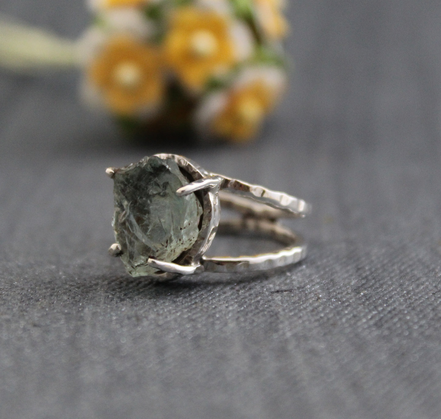 Raw Aquamarine Ring