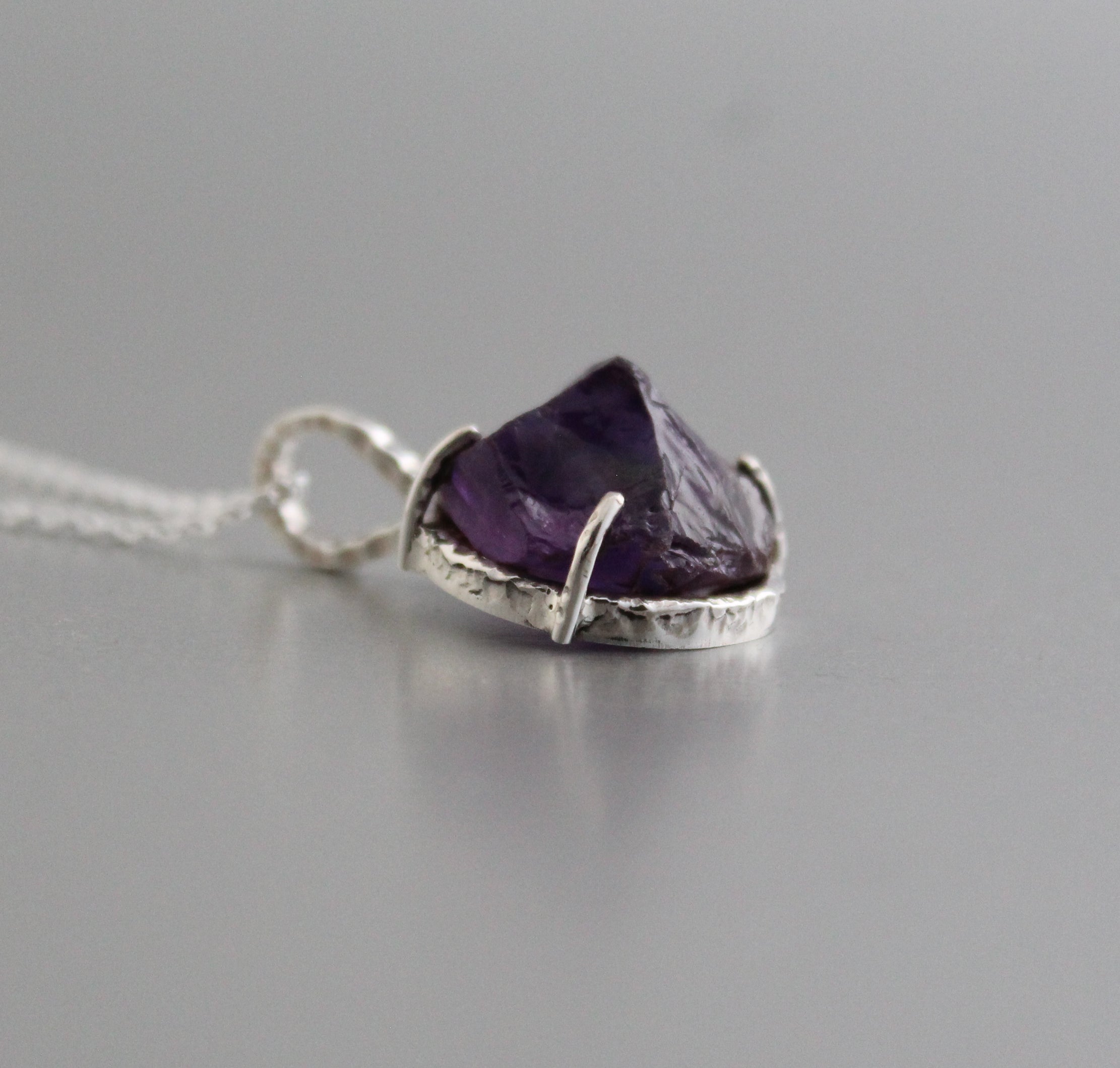 Raw Amethyst Necklace, Raw Stone Necklaces