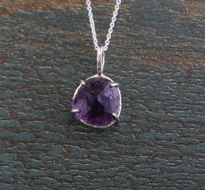 Raw Amethyst Necklace, Raw Stone Necklaces