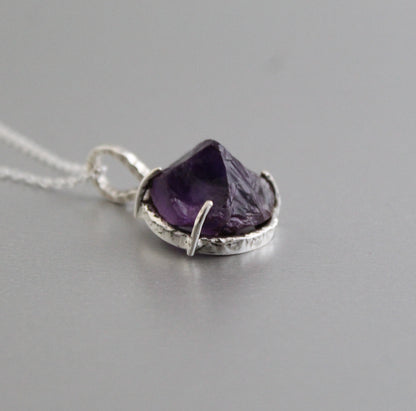 Raw Amethyst Necklace, Raw Stone Necklaces