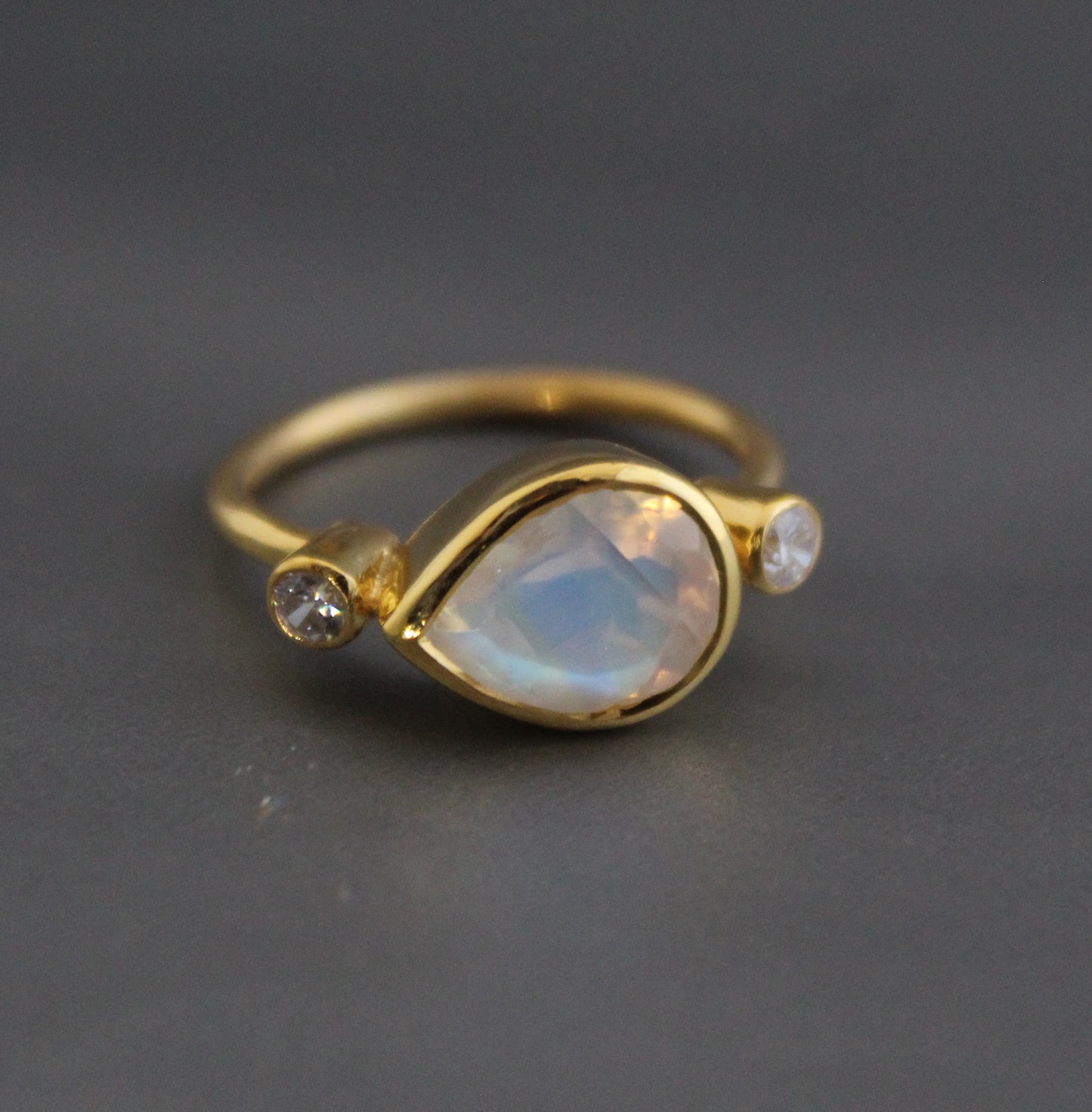 Rainbow Moonstone Ring