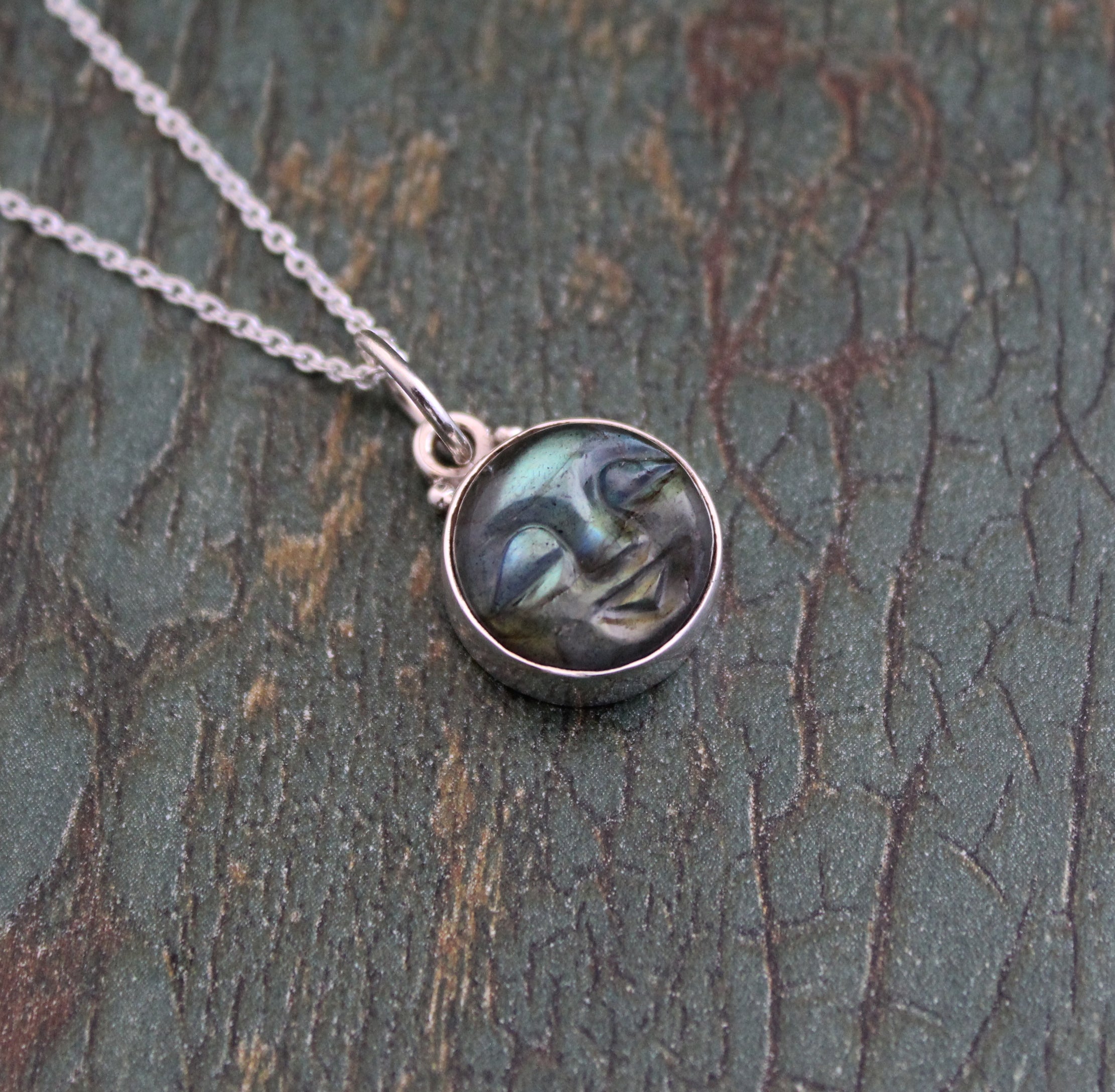 Dainty Labradorite Necklace, Moon Necklace