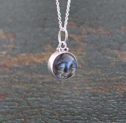 Dainty Labradorite Necklace, Moon Necklace