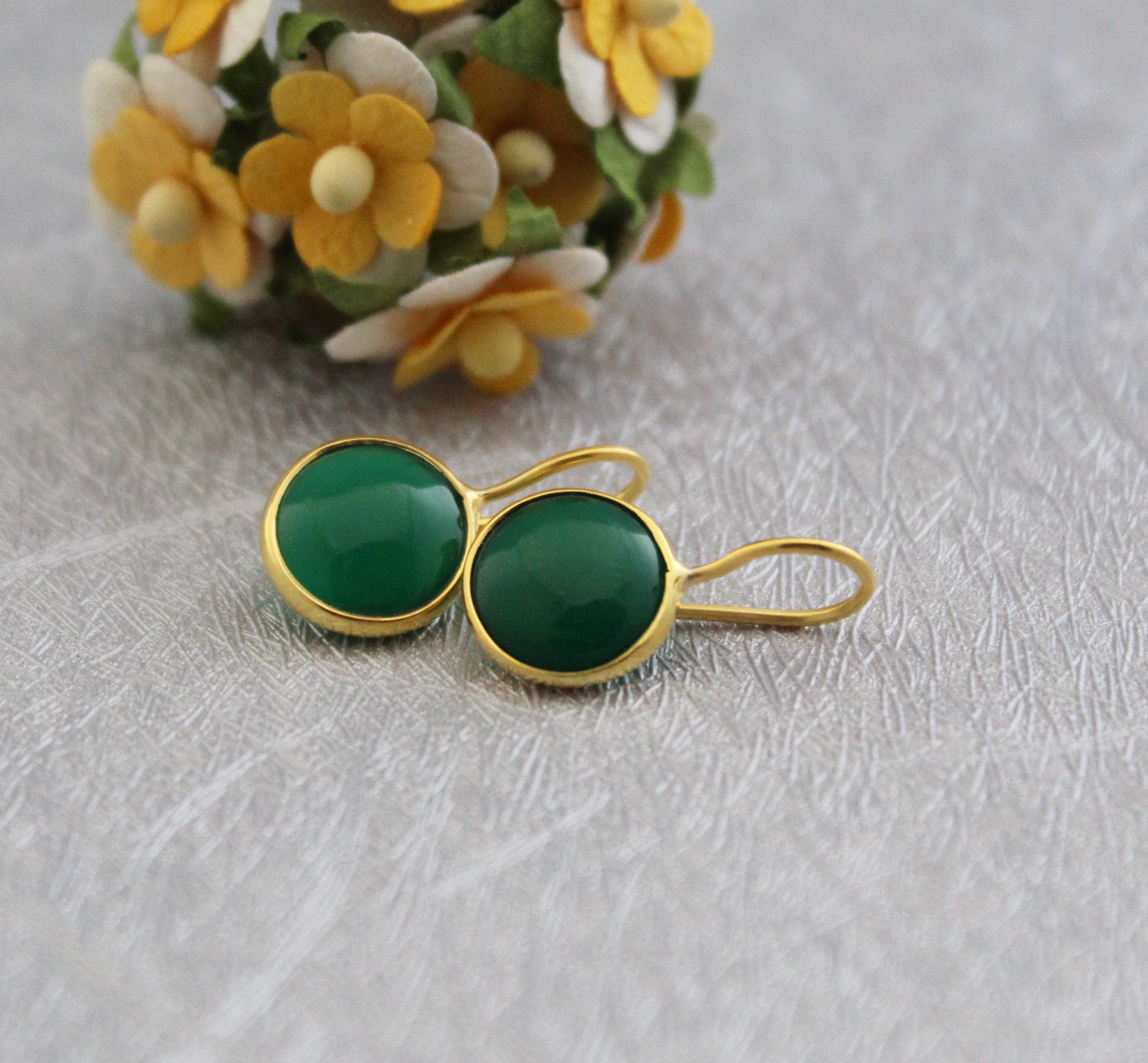 Green Onyx Earrings, Summer Jewelry