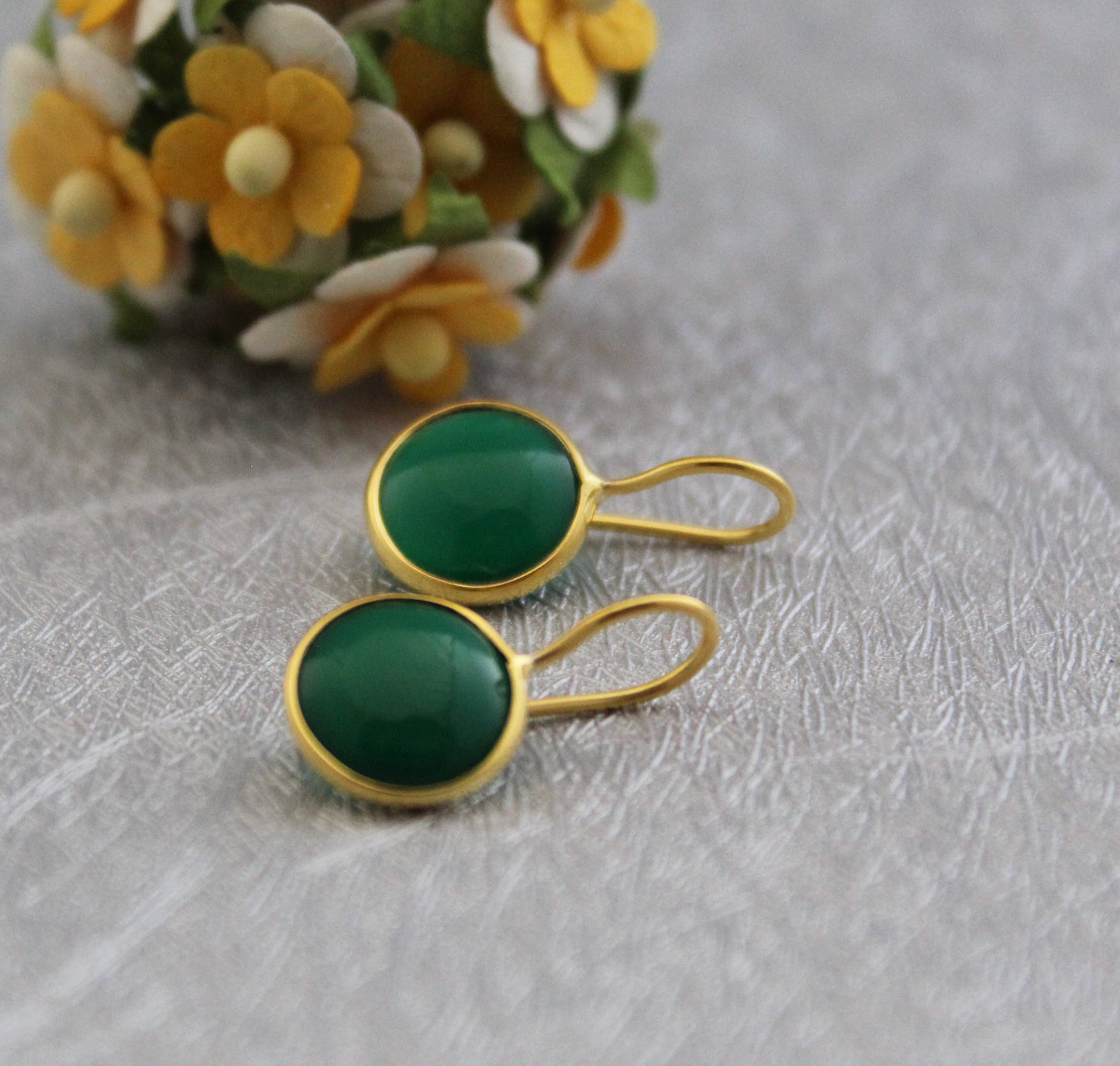 Green Onyx Earrings, Summer Jewelry