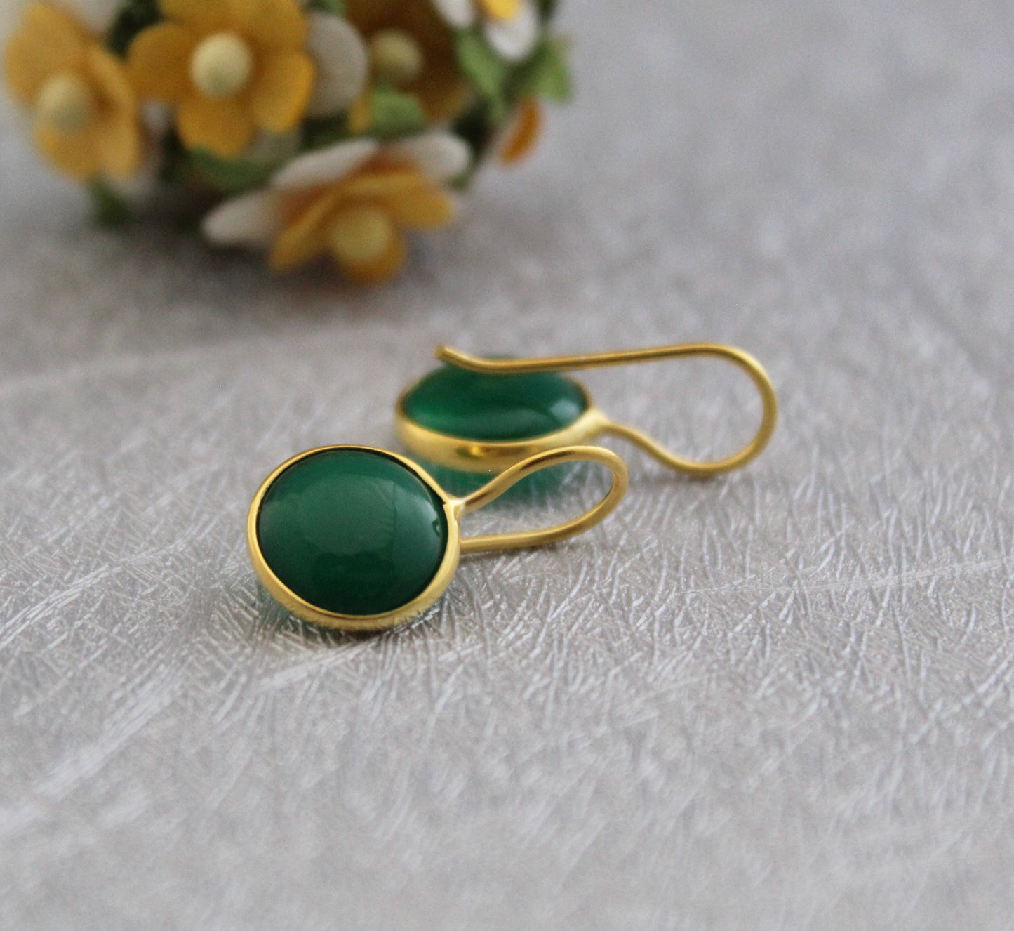 Green Onyx Earrings, Summer Jewelry