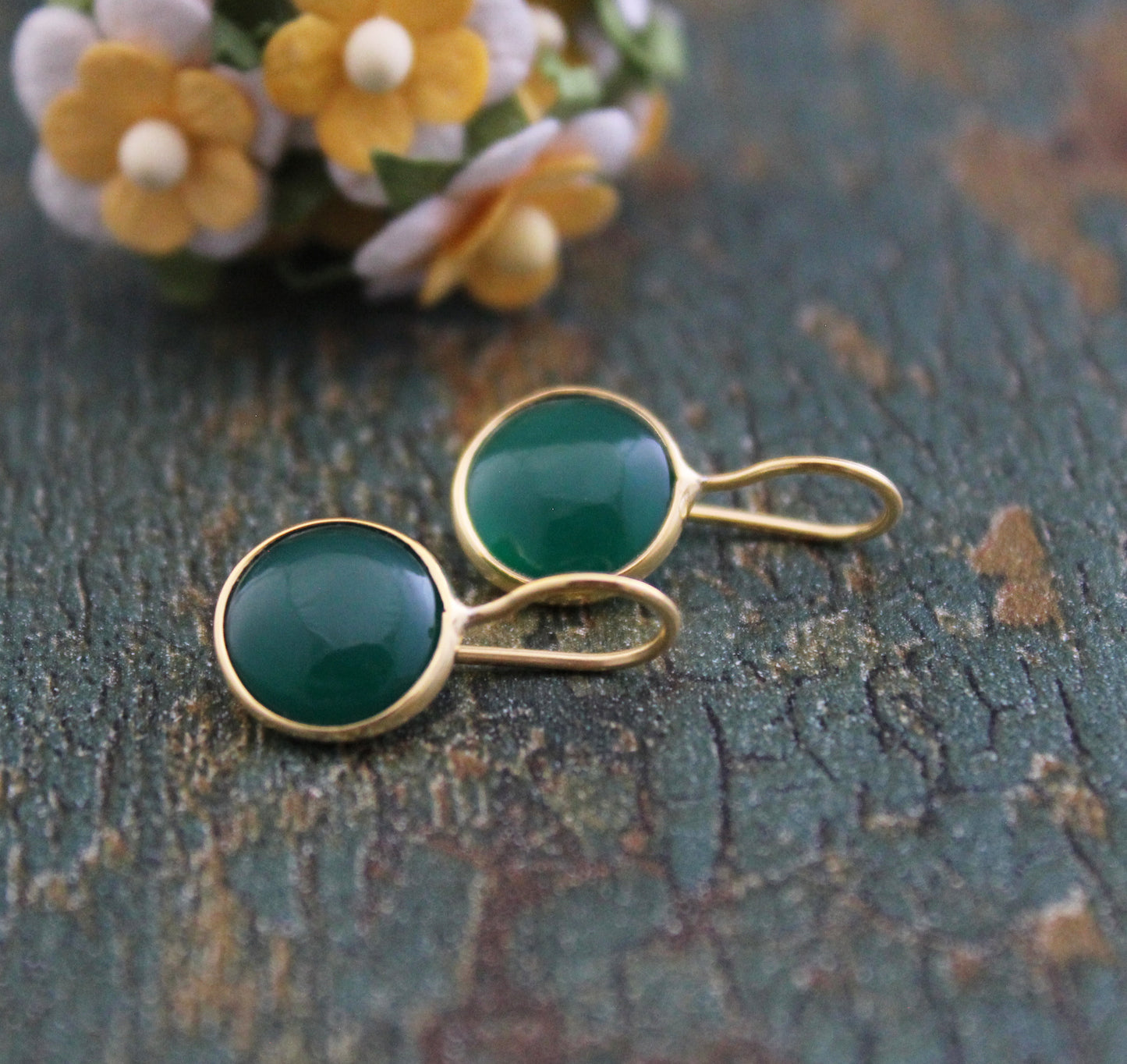 Green Onyx Earrings, Summer Jewelry