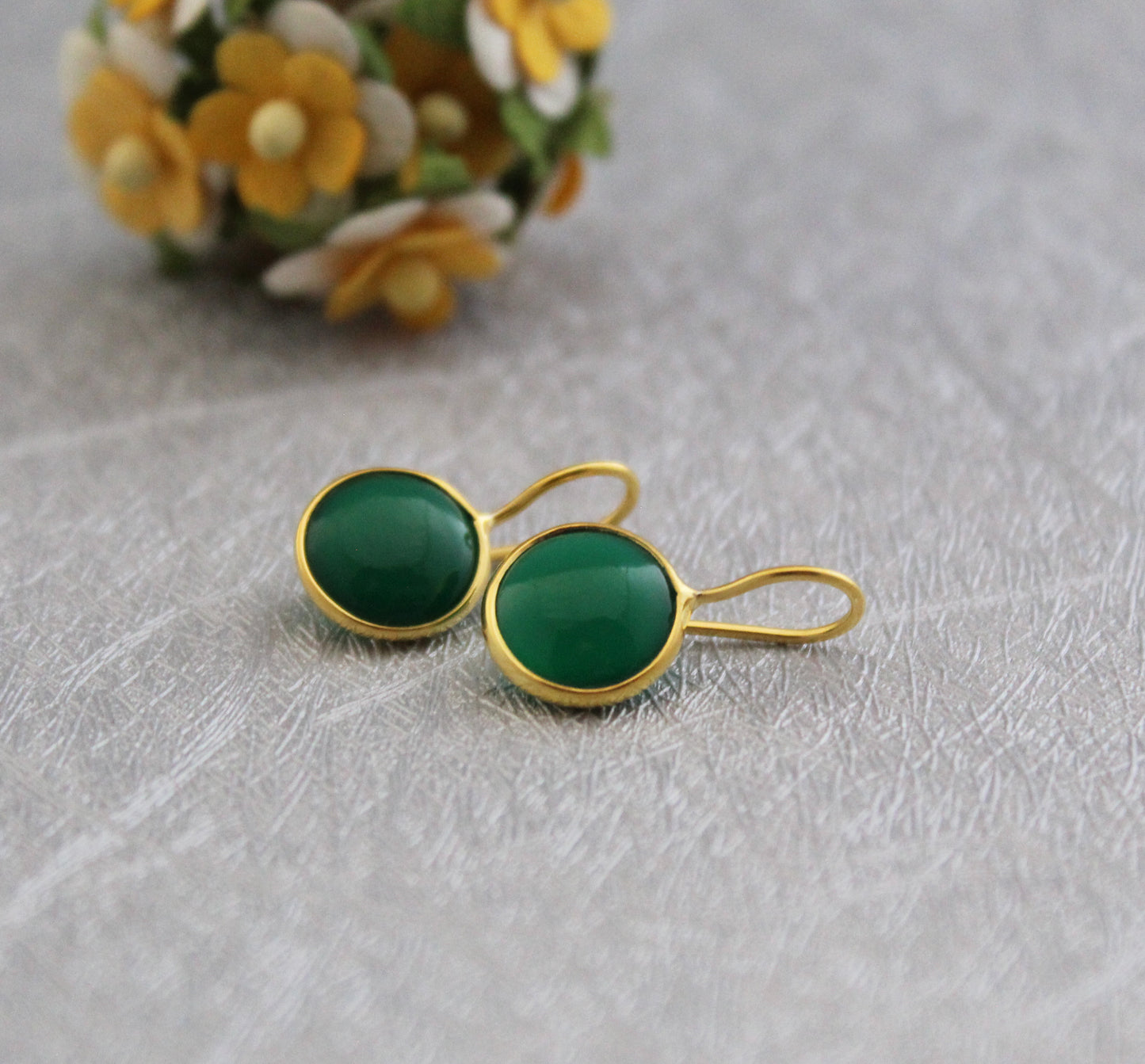 Green Onyx Earrings, Summer Jewelry