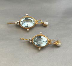 Blue Crystal Vintage Victorian Earrings