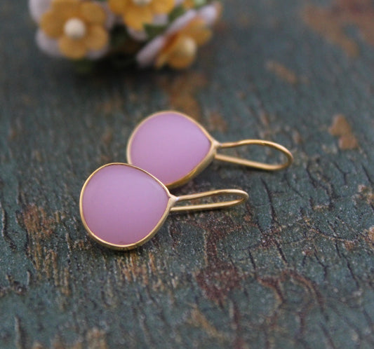 Pink Chalcedony Earrings, Summer Jewelry