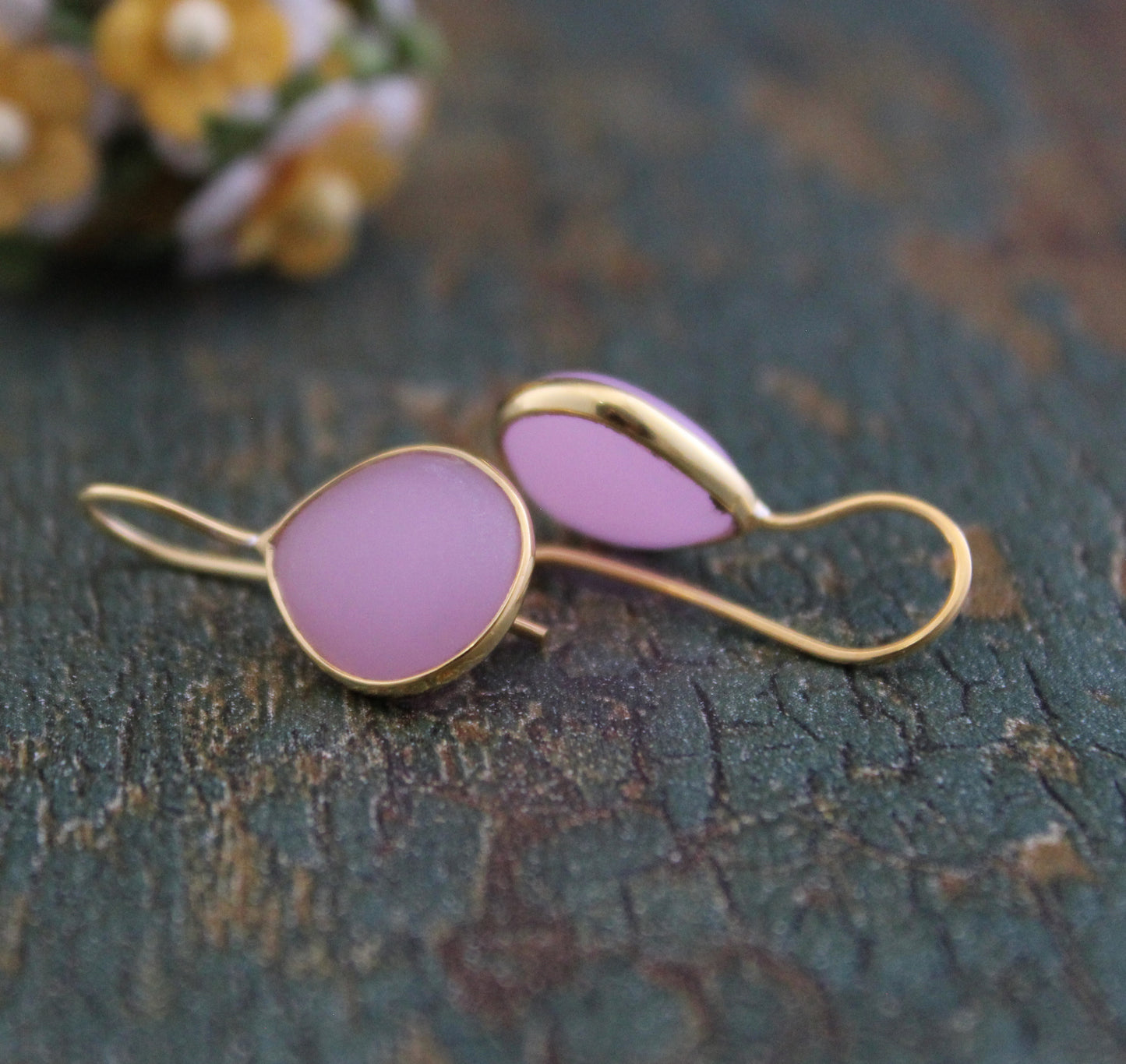 Pink Chalcedony Earrings, Summer Jewelry