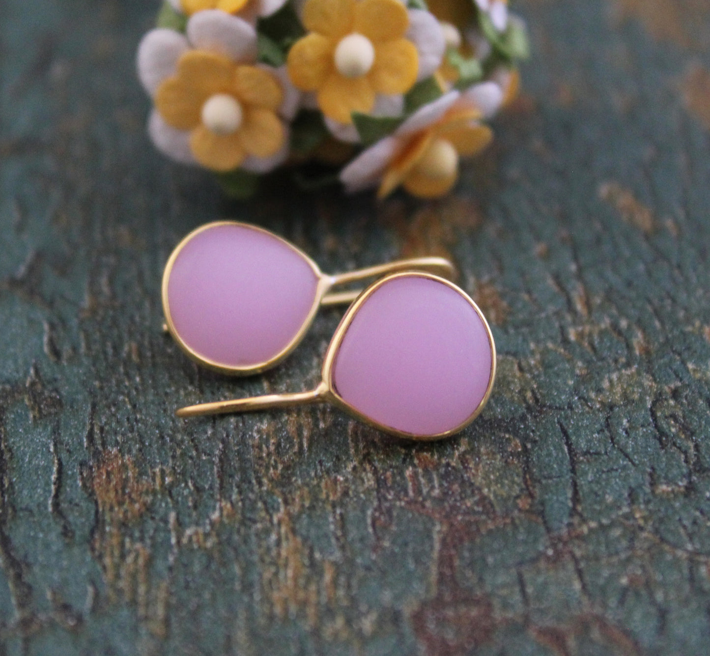 Pink Chalcedony Earrings, Summer Jewelry