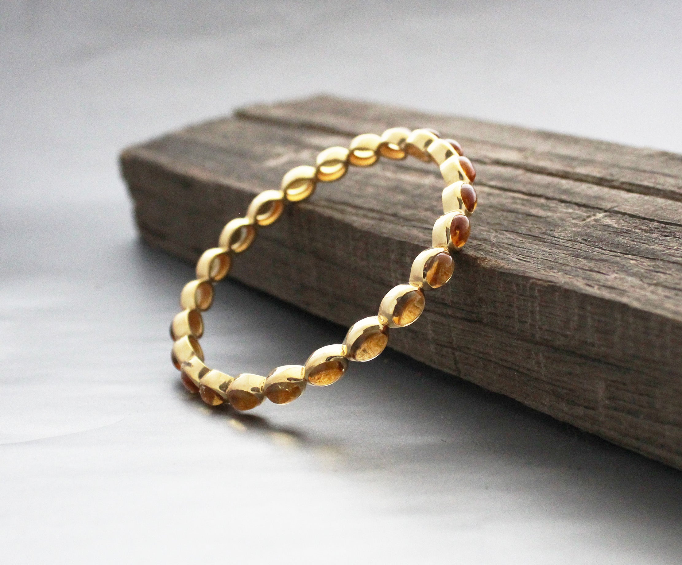 Natural Citrine Bangle, Gold Bangle