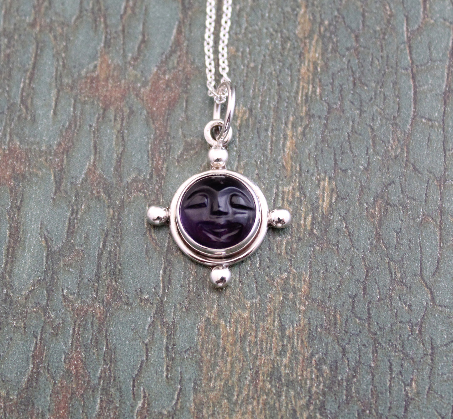 Amethyst Necklace, Moon Necklace