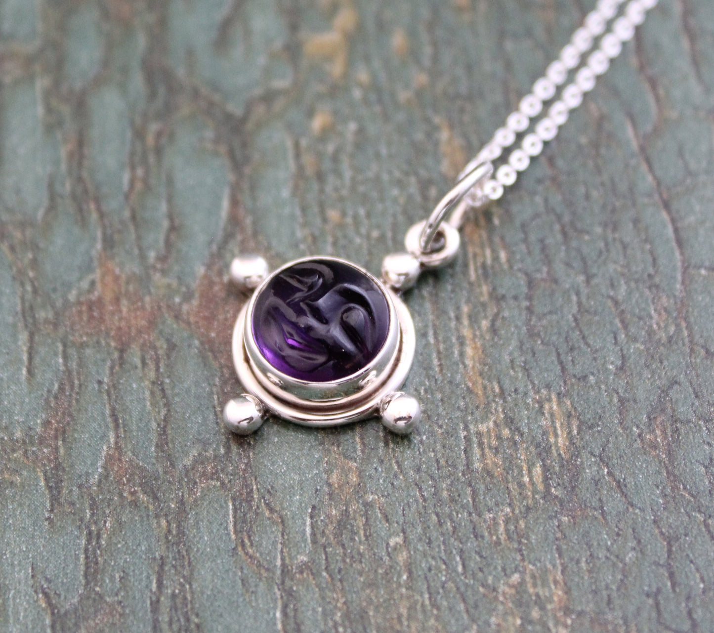 Amethyst Necklace, Moon Necklace