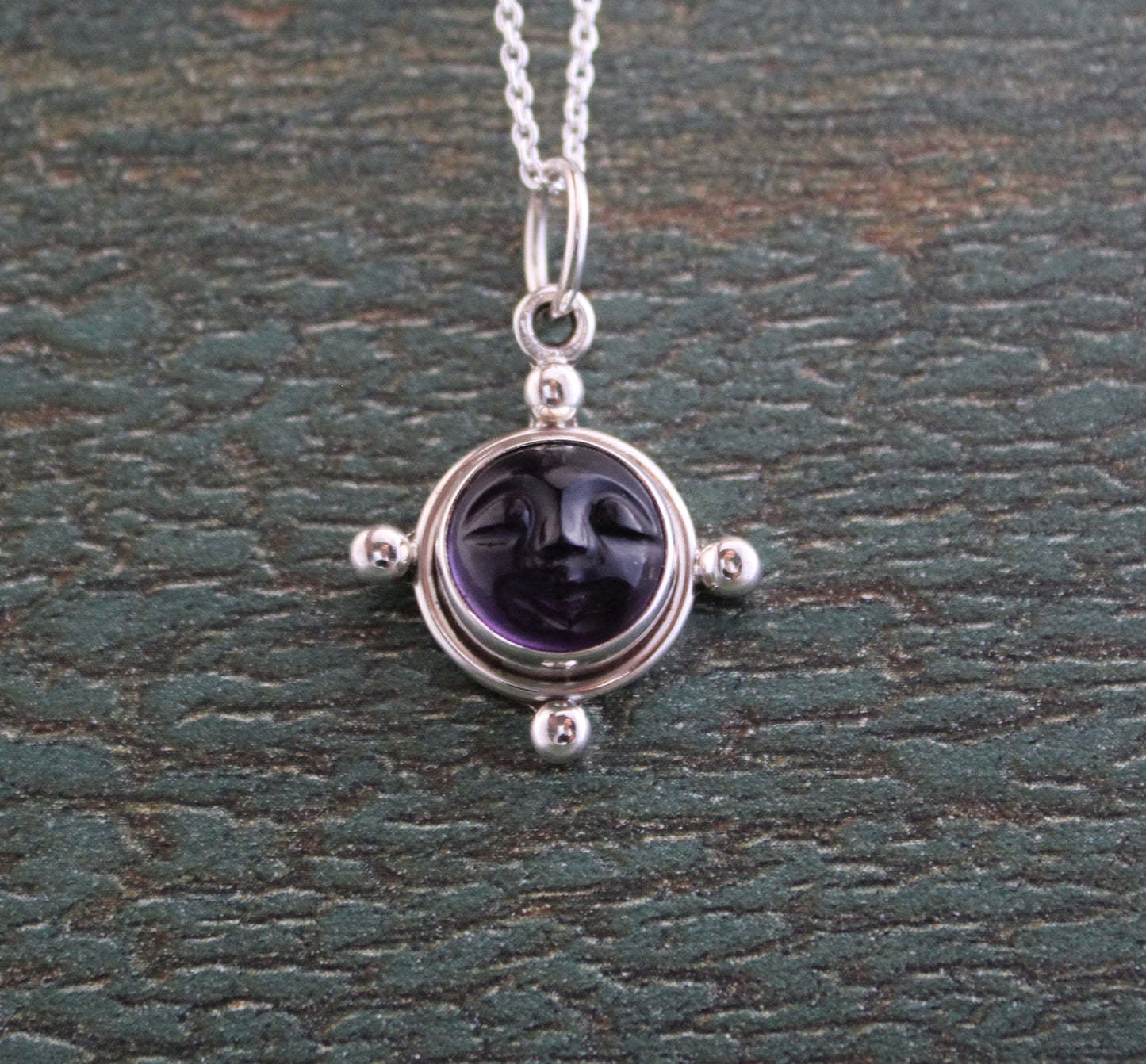 Amethyst Necklace, Moon Necklace