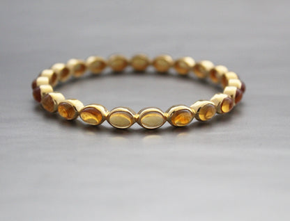 Natural Citrine Bangle, Gold Bangle