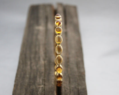 Natural Citrine Bangle, Gold Bangle