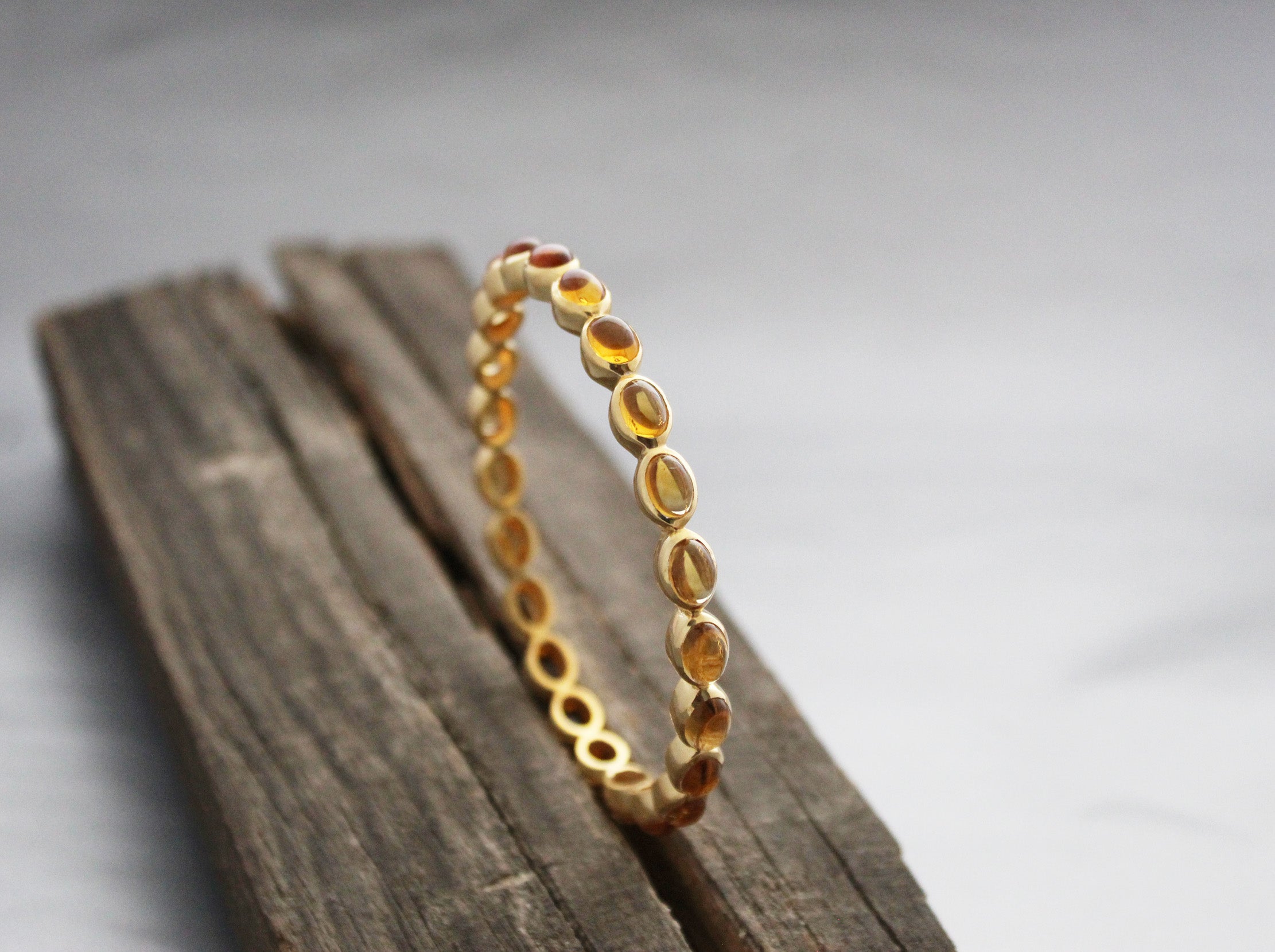 Natural Citrine Bangle, Gold Bangle