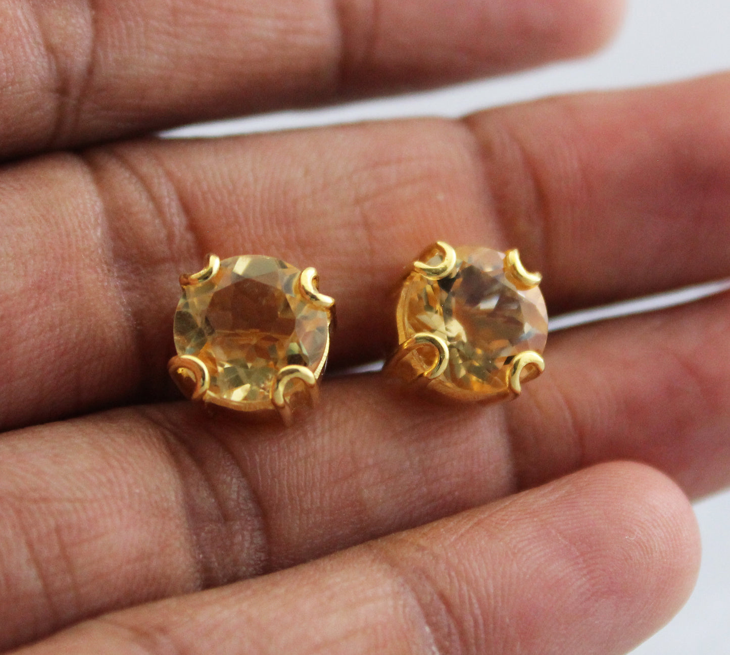 Citrine Stud Earrings