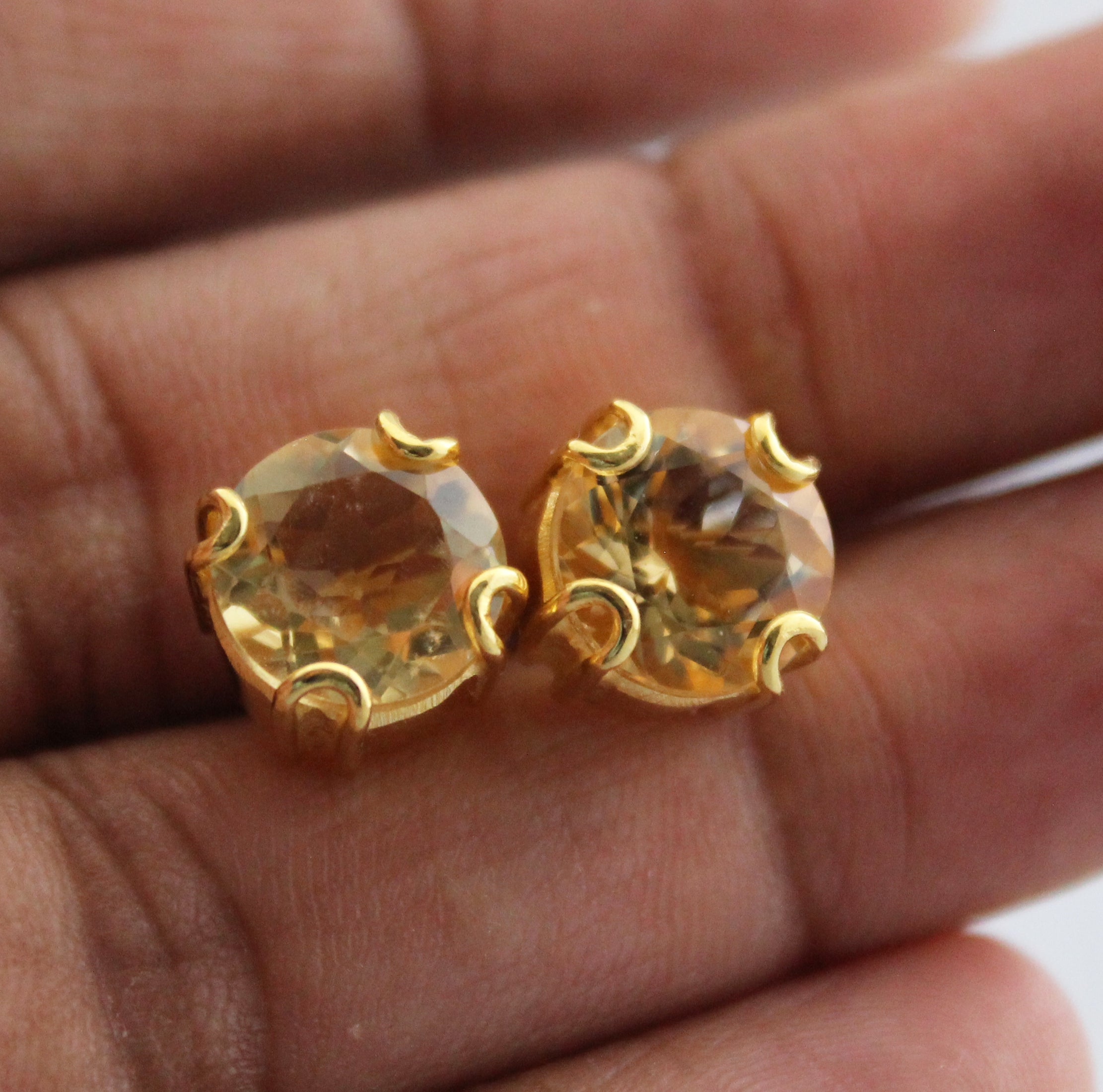 Citrine Stud Earrings