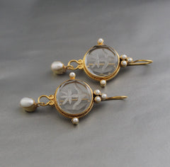 Clear Crystal Intaglio Earrings