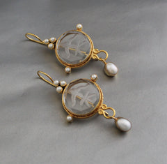 Clear Crystal Intaglio Earrings