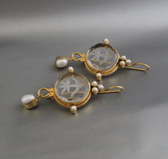 Clear Crystal Intaglio Earrings